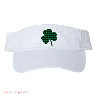 Checkered Irish Clover Leaf Visor