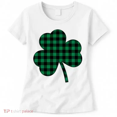 Checkered Irish Clover Leaf Women's T-Shirt