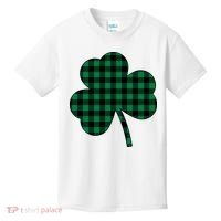 Checkered Irish Clover Leaf Kids T-Shirt thumb 0