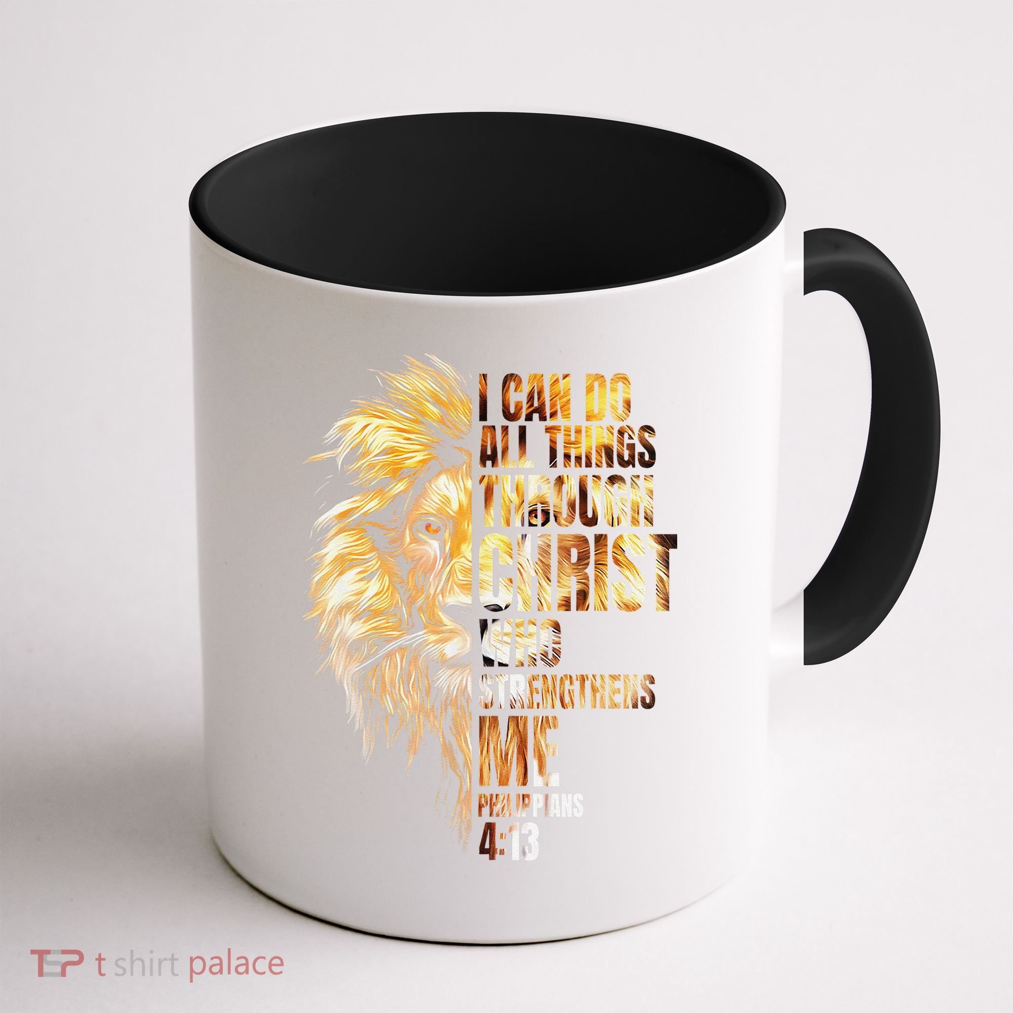 Christian I Can Do All Things Through Christ Lion Faith Coffee Mug