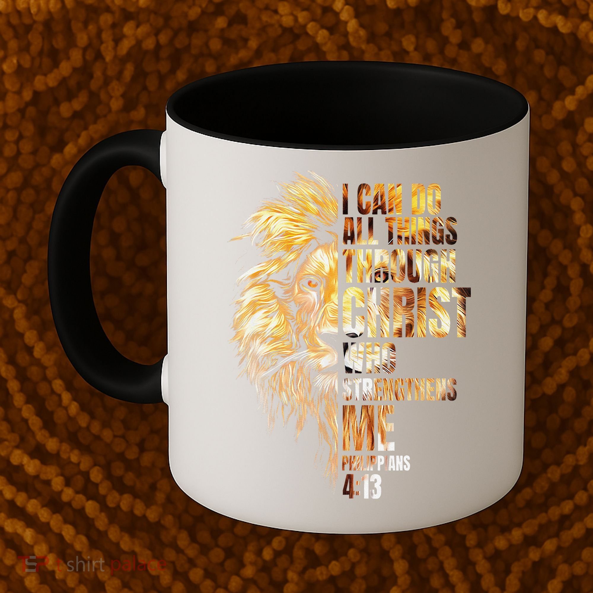 Christian I Can Do All Things Through Christ Lion Faith Coffee Mug