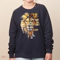 Christian I Can Do All Things Through Christ Lion Faith Women's Sweatshirt thumb 0