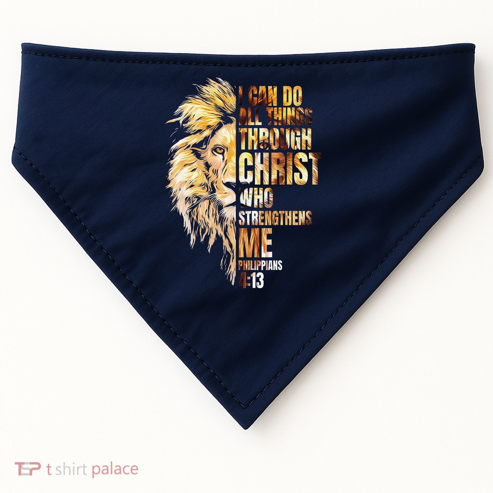 Christian I Can Do All Things Through Christ Lion Faith USA-Made Doggie Bandana