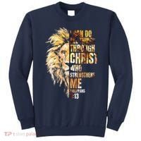 Christian I Can Do All Things Through Christ Lion Faith Sweatshirt thumb 0