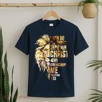 Christian I Can Do All Things Through Christ Lion Faith T-Shirt thumb 2