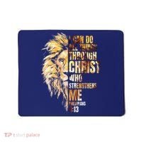 Christian I Can Do All Things Through Christ Lion Faith Mousepad thumb 0