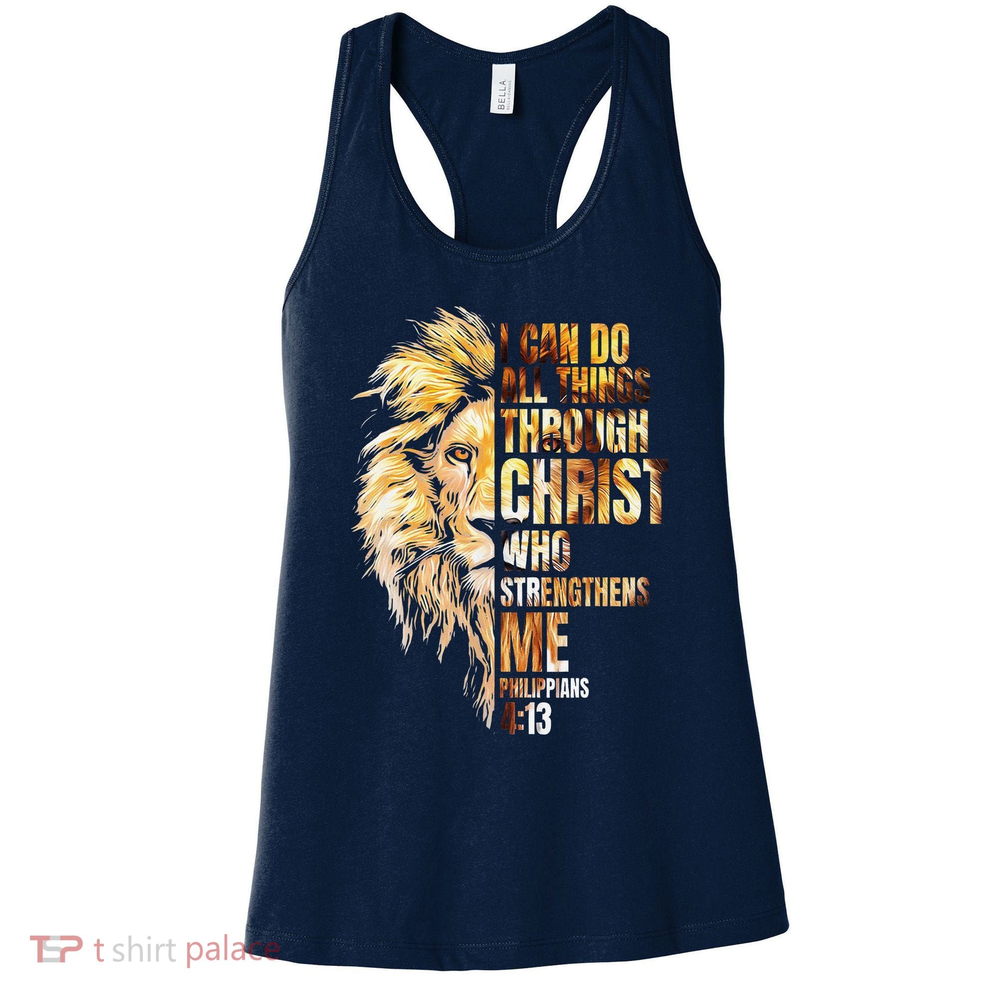Christian I Can Do All Things Through Christ Lion Faith Women's Tank Top