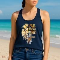 Christian I Can Do All Things Through Christ Lion Faith Women's Tank Top thumb 2