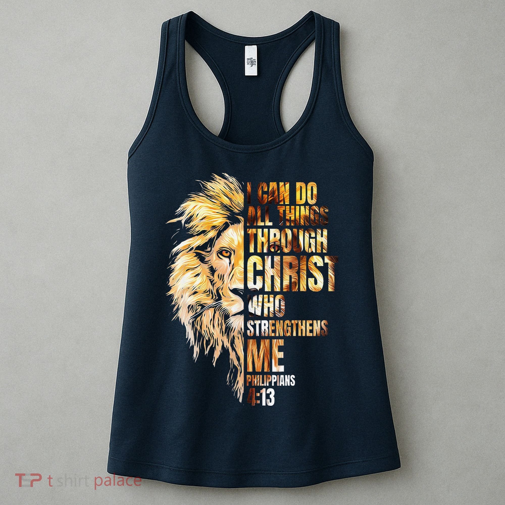 Christian I Can Do All Things Through Christ Lion Faith Women's Tank Top