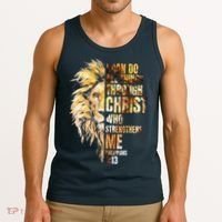 Christian I Can Do All Things Through Christ Lion Faith Tank Top thumb 3