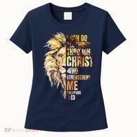 Christian I Can Do All Things Through Christ Lion Faith Women's T-Shirt thumb 0