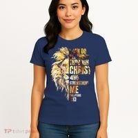 Christian I Can Do All Things Through Christ Lion Faith Women's T-Shirt thumb 4