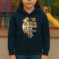 Christian I Can Do All Things Through Christ Lion Faith Kids Hoodie thumb 3