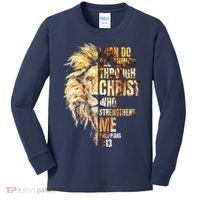 Christian I Can Do All Things Through Christ Lion Faith Kids Long Sleeve Shirt thumb 0