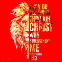 Christian I Can Do All Things Through Christ Lion Faith Santa Hat thumb 1