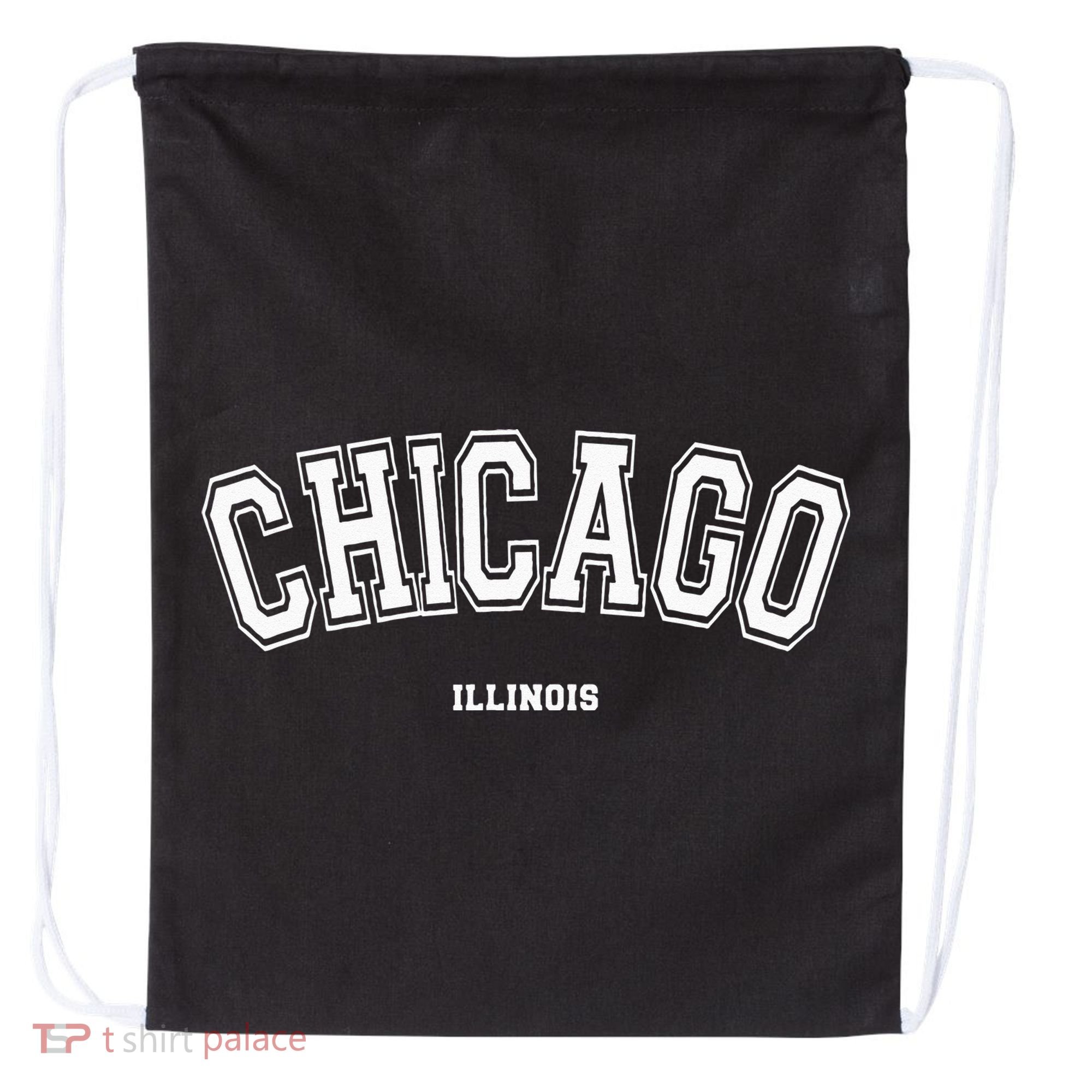 Chicago Illinois Drawstring Bag