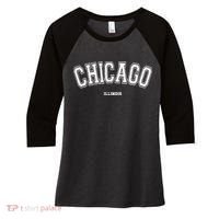 Chicago Illinois Women's Tri-Blend 3/4-Sleeve Raglan Shirt thumb 0