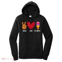 Cool Ice Cream Art For Men Women Peace Love Ice Cream Sundae Women's Hoodie thumb 0