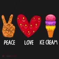 Cool Ice Cream Art For Men Women Peace Love Ice Cream Sundae Women's Hoodie thumb 2