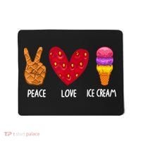 Cool Ice Cream Art For Men Women Peace Love Ice Cream Sundae Mousepad thumb 0