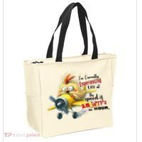 Chick IM Currently Experiencing Life At The Speed Of 15 Wtf Tote Bag thumb 2