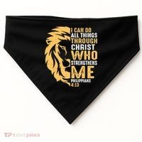 Christian I Can Do All Things Through Christ Lion Faith USA-Made Doggie Bandana thumb 0