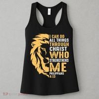Christian I Can Do All Things Through Christ Lion Faith Women's Tank Top thumb 3