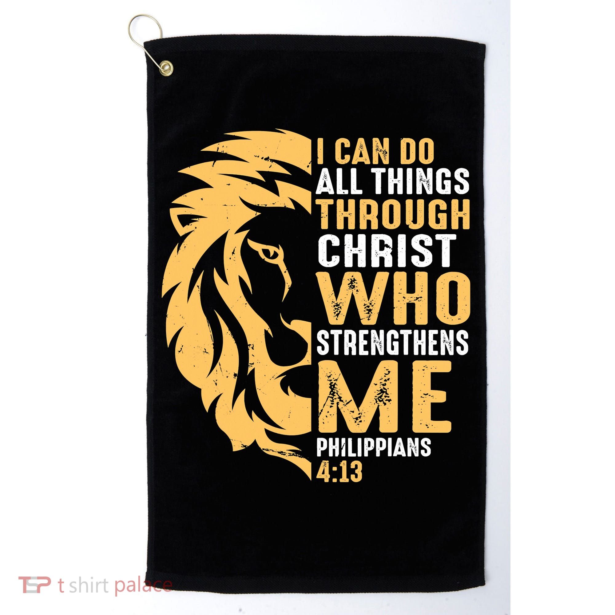 Christian I Can Do All Things Through Christ Lion Faith Golf Towel