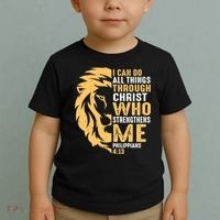 Christian I Can Do All Things Through Christ Lion Faith Toddler T-Shirt thumb 2