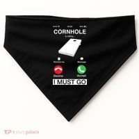 Cornhole Is Calling And I Must Go Funny Phone Screen Humor USA-Made Doggie Bandana thumb 0