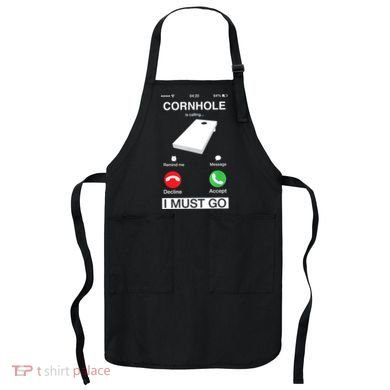 Cornhole Is Calling And I Must Go Funny Phone Screen Humor Apron