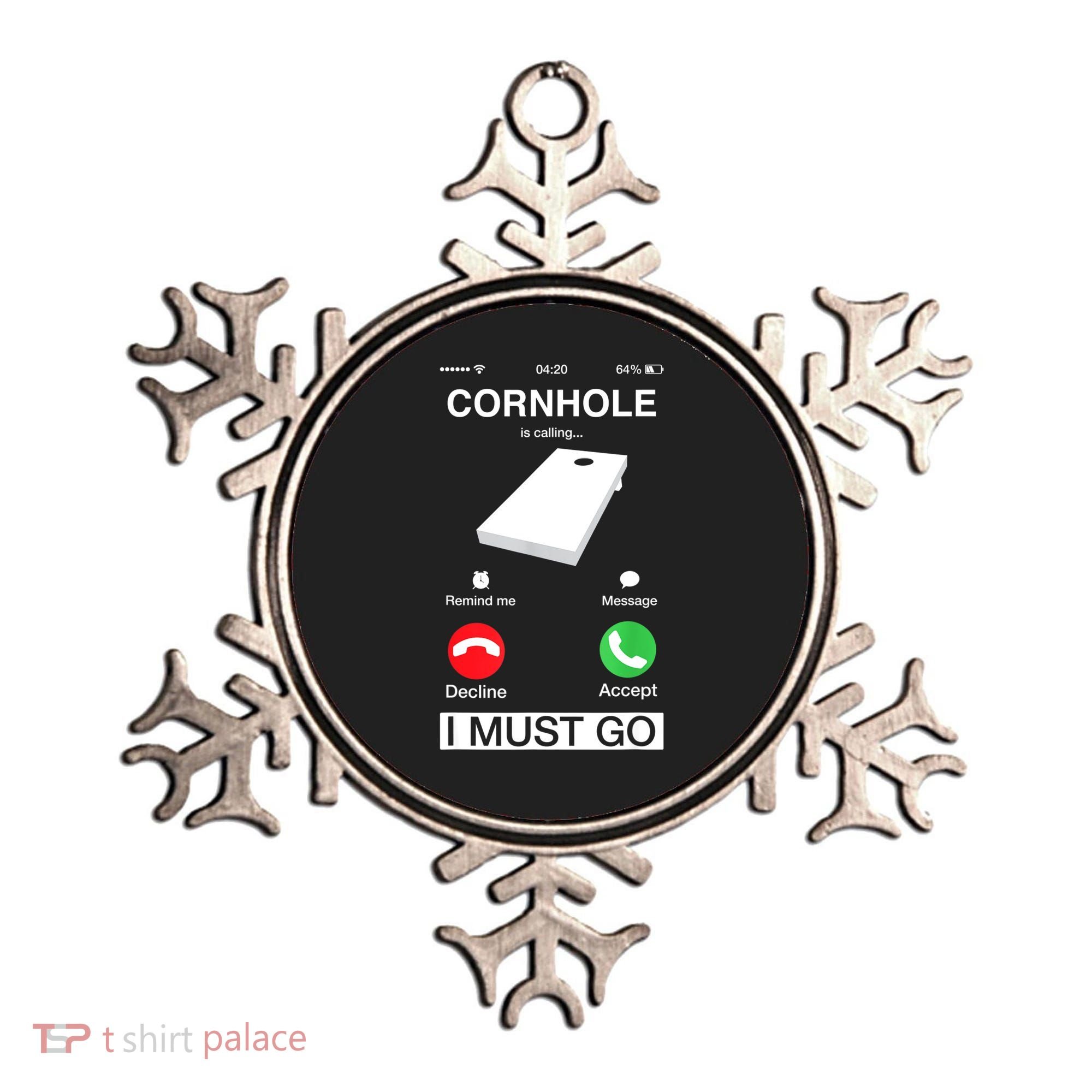 Cornhole Is Calling And I Must Go Funny Phone Screen Humor Ornament