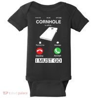 Cornhole Is Calling And I Must Go Funny Phone Screen Humor Baby Bodysuit thumb 0