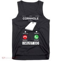 Cornhole Is Calling And I Must Go Funny Phone Screen Humor Tank Top thumb 0