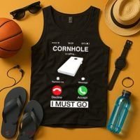 Cornhole Is Calling And I Must Go Funny Phone Screen Humor Tank Top thumb 4