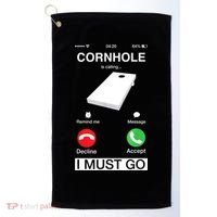 Cornhole Is Calling And I Must Go Funny Phone Screen Humor Golf Towel thumb 0