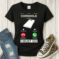 Cornhole Is Calling And I Must Go Funny Phone Screen Humor Women's T-Shirt thumb 3