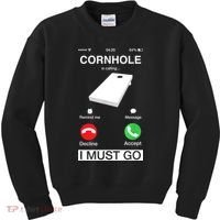 Cornhole Is Calling And I Must Go Funny Phone Screen Humor Kids Sweatshirt thumb 0