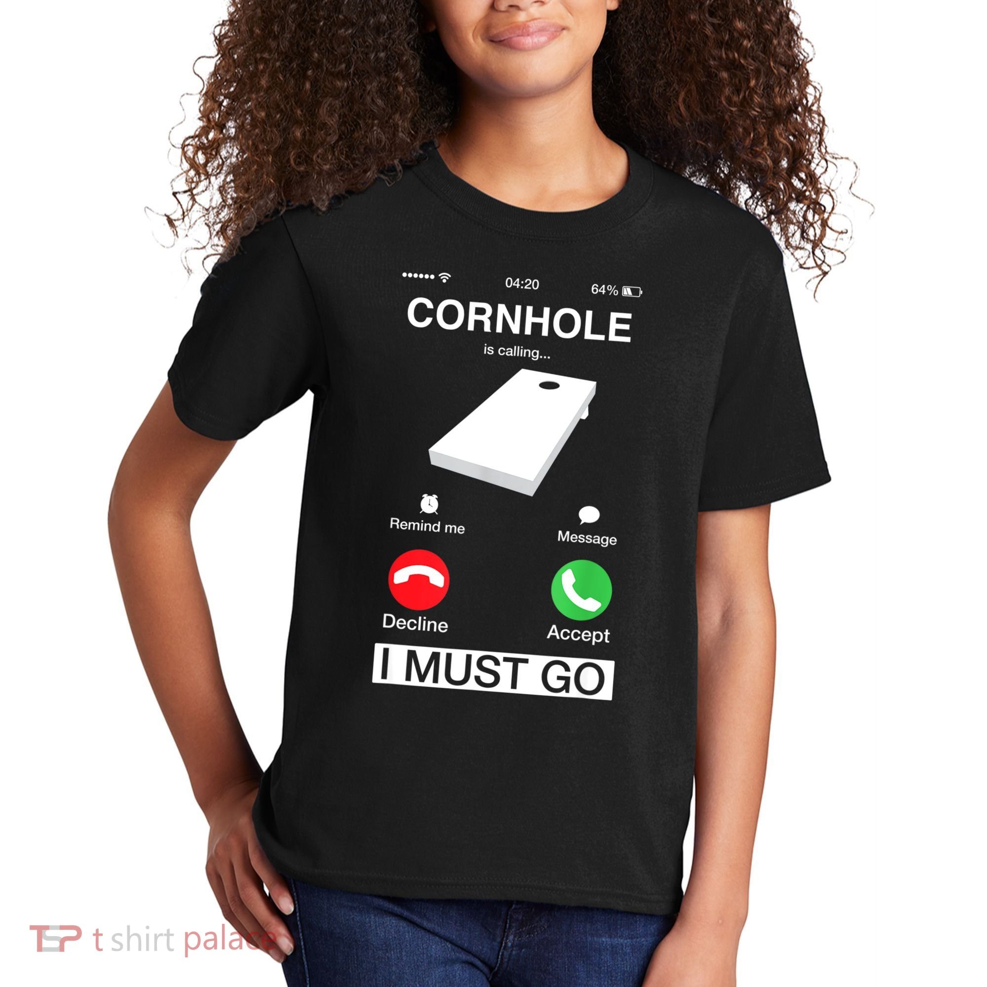 Cornhole Is Calling And I Must Go Funny Phone Screen Humor Kids T-Shirt
