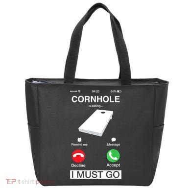 Cornhole Is Calling And I Must Go Funny Phone Screen Humor Tote Bag
