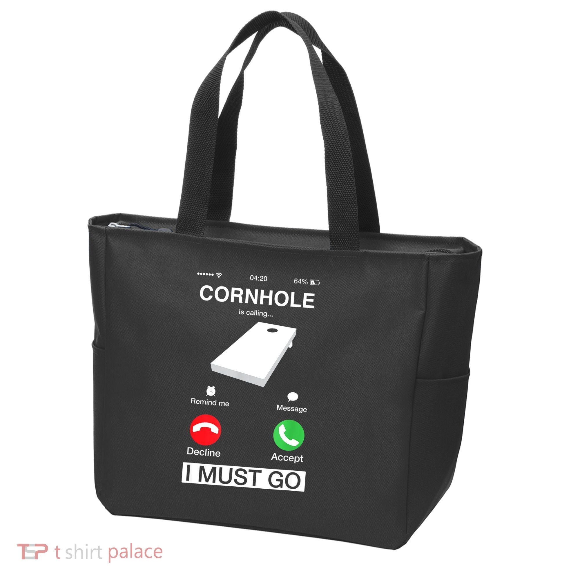 Cornhole Is Calling And I Must Go Funny Phone Screen Humor Tote Bag
