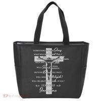 Cross I can only Jesus imagine Christian Religious Tote Bag thumb 0