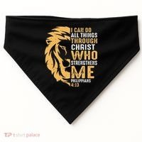 Christian I Can Do All Things Through Christ Lion Faith USA-Made Doggie Bandana thumb 0