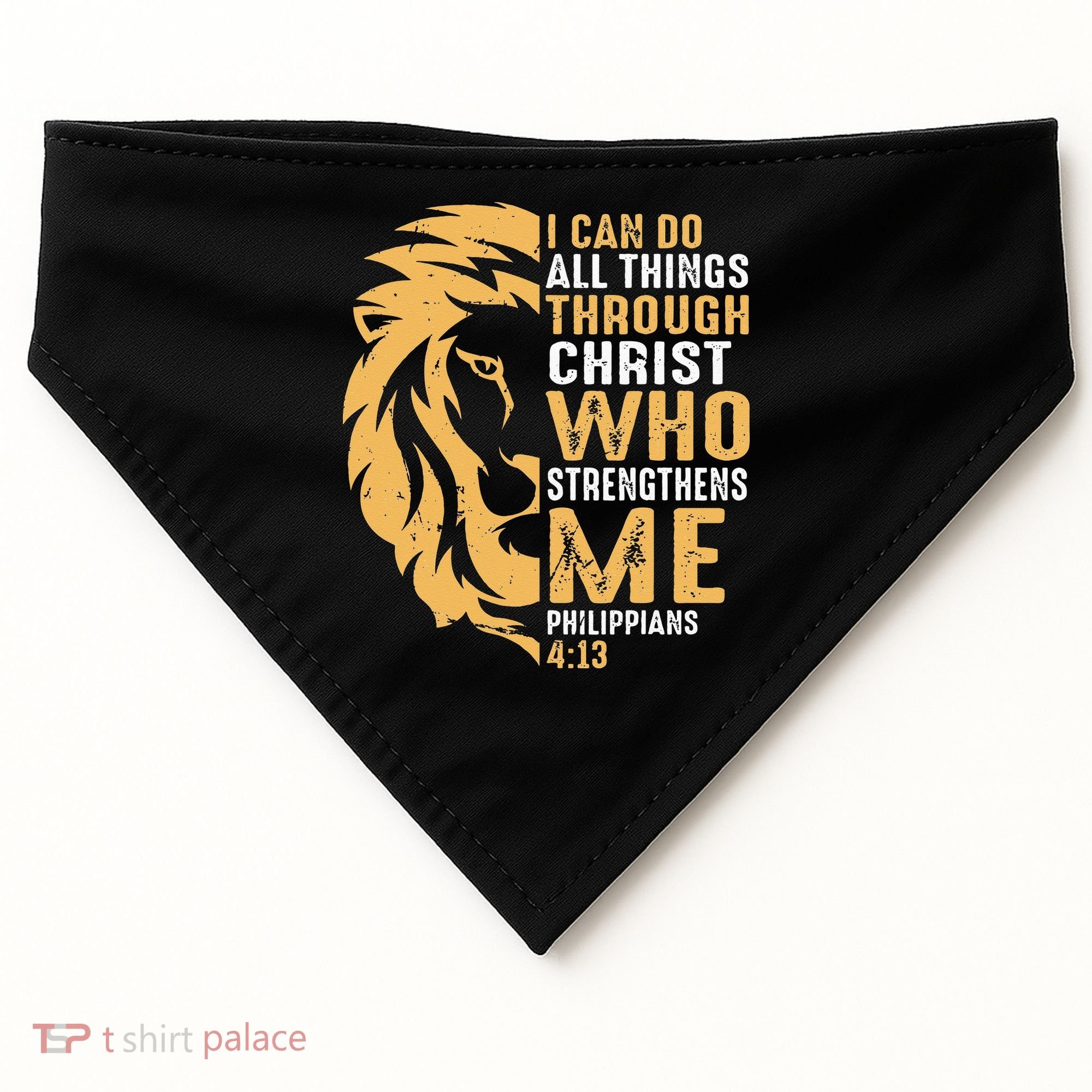 Christian I Can Do All Things Through Christ Lion Faith USA-Made Doggie Bandana