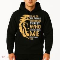 Christian I Can Do All Things Through Christ Lion Faith Hoodie thumb 2