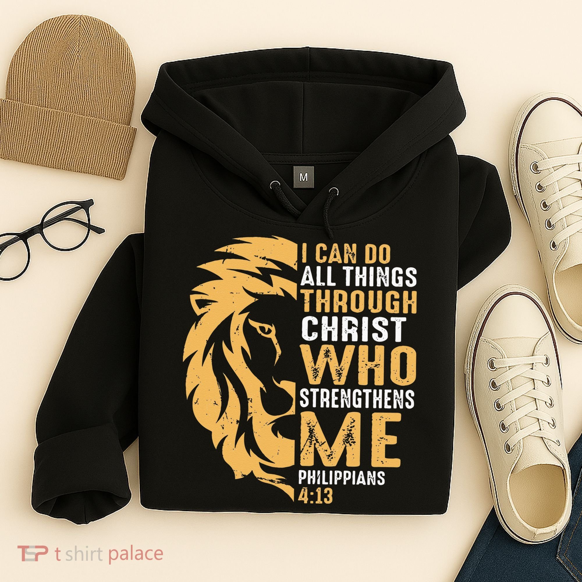 Christian I Can Do All Things Through Christ Lion Faith Hoodie