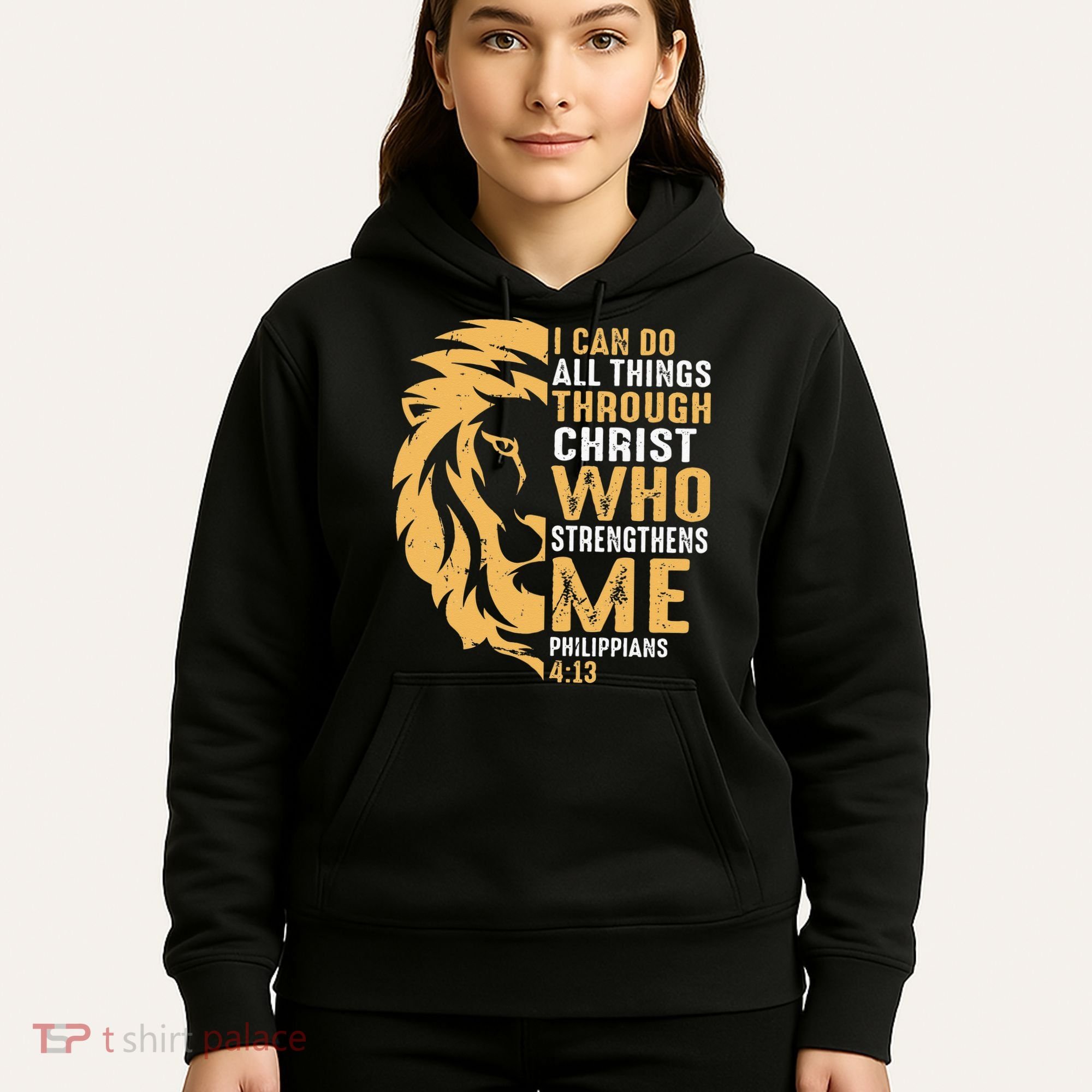 Christian I Can Do All Things Through Christ Lion Faith Hoodie