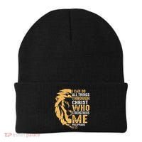 Christian I Can Do All Things Through Christ Lion Faith Beanie thumb 0