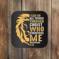 Christian I Can Do All Things Through Christ Lion Faith Coaster thumb 0