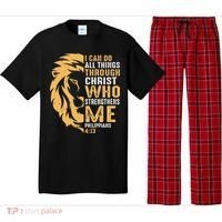 Christian I Can Do All Things Through Christ Lion Faith Pajama Set thumb 0
